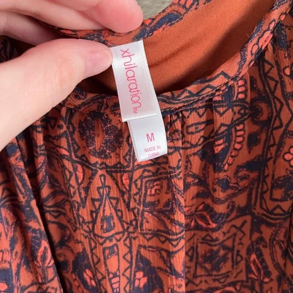 Xhilaration boho rust cold shoulder dress - Picture 3 of 3